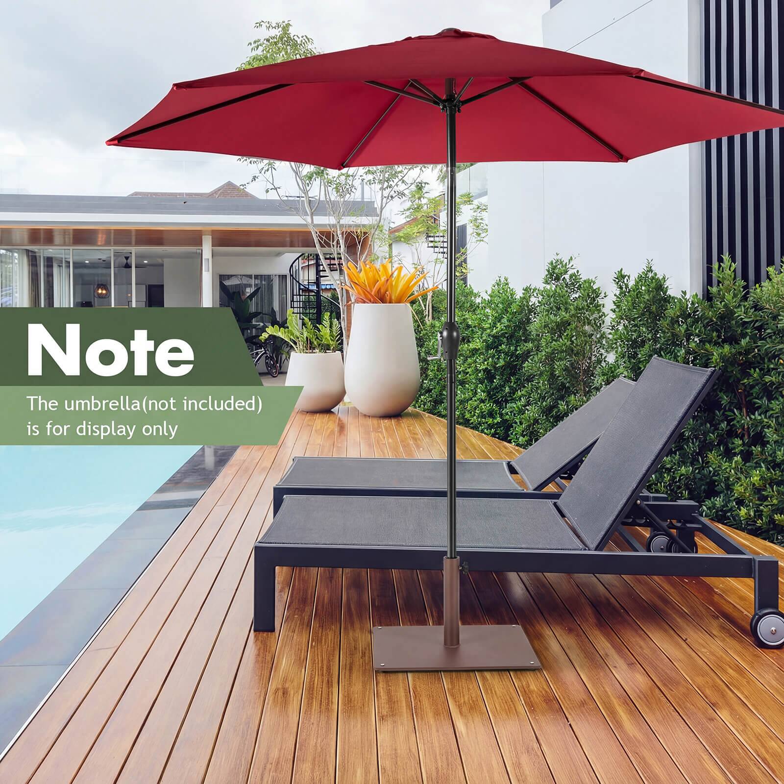 Note  
The umbrella (not included) is for display only