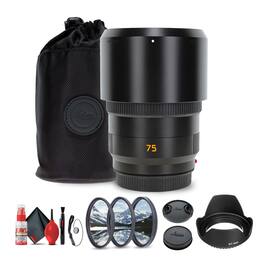 Leica - APO-Summicron-SL 75mm f/2 ASPH. Lens + Lens Filter Kit + Cleaning Kit + More - Black