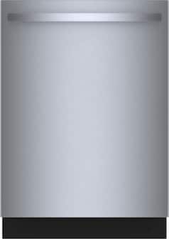 Front. Bosch - 800 Series 24" Top Control Smart Built-In Stainless Steel Tub Dishwasher with Flexible 3rd Rack, 42 dBA - Stainless Steel.