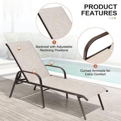 PRODUCT FEATURES

1. Backrest with Adjustable Reclining Positions

2. Curved Armrests for Extra Comfort