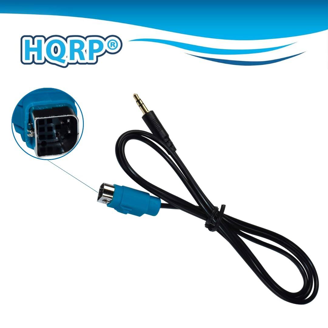 Angle. HQRP - Alpine Full Speed to 3.5 mm AUX Adapter Cable for CDA-105Ri CDE-104BTi CDE-103BT - Black.
