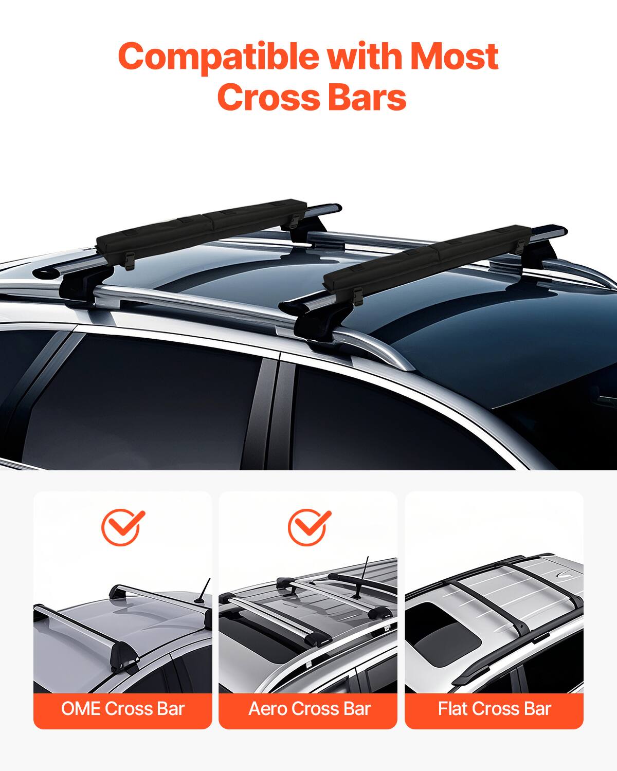 Compatible with Most Cross Bars

- OME Cross Bar
- Aero Cross Bar
- Flat Cross Bar