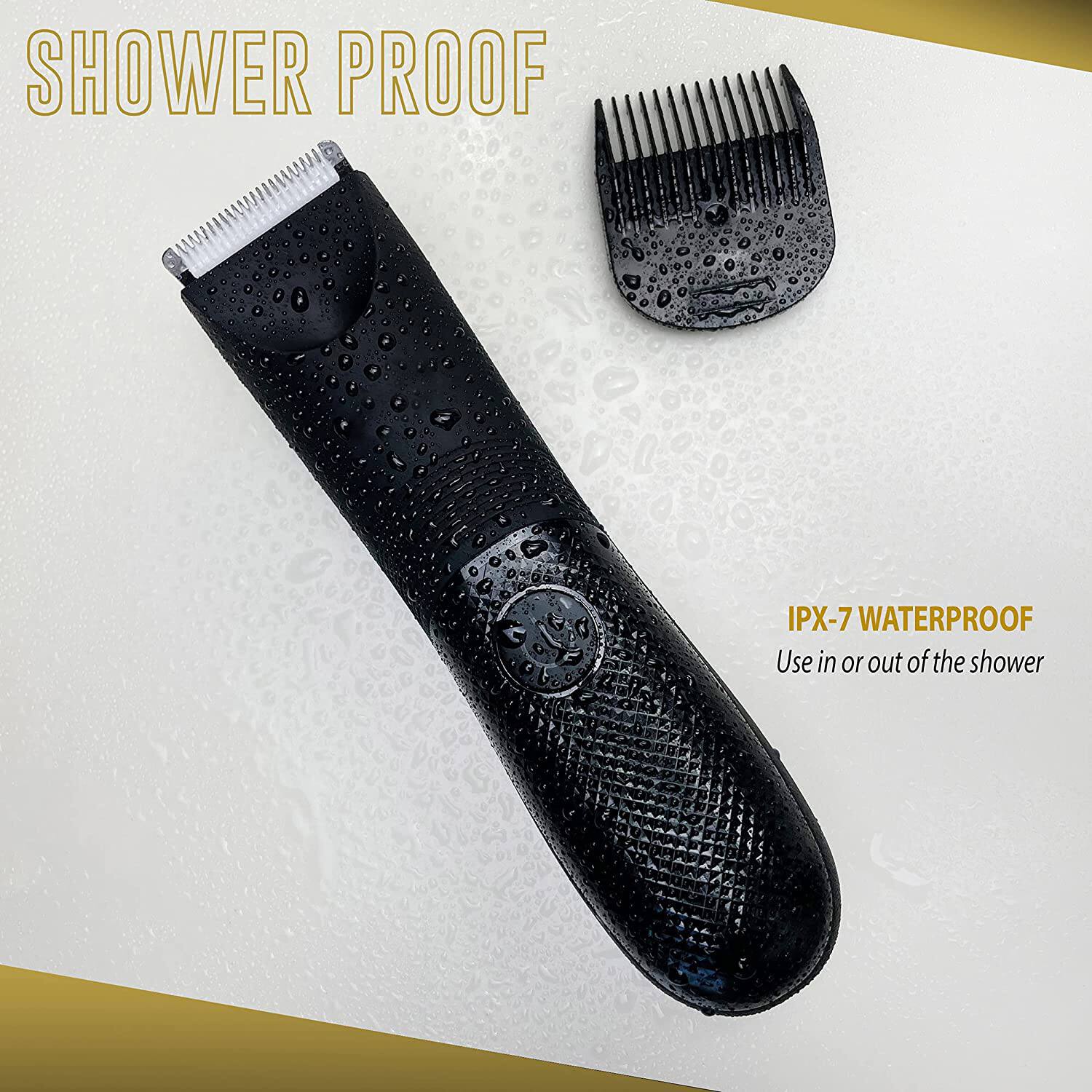 SHOWER PROOF

IPX-7 WATERPROOF
Use in or out of the shower