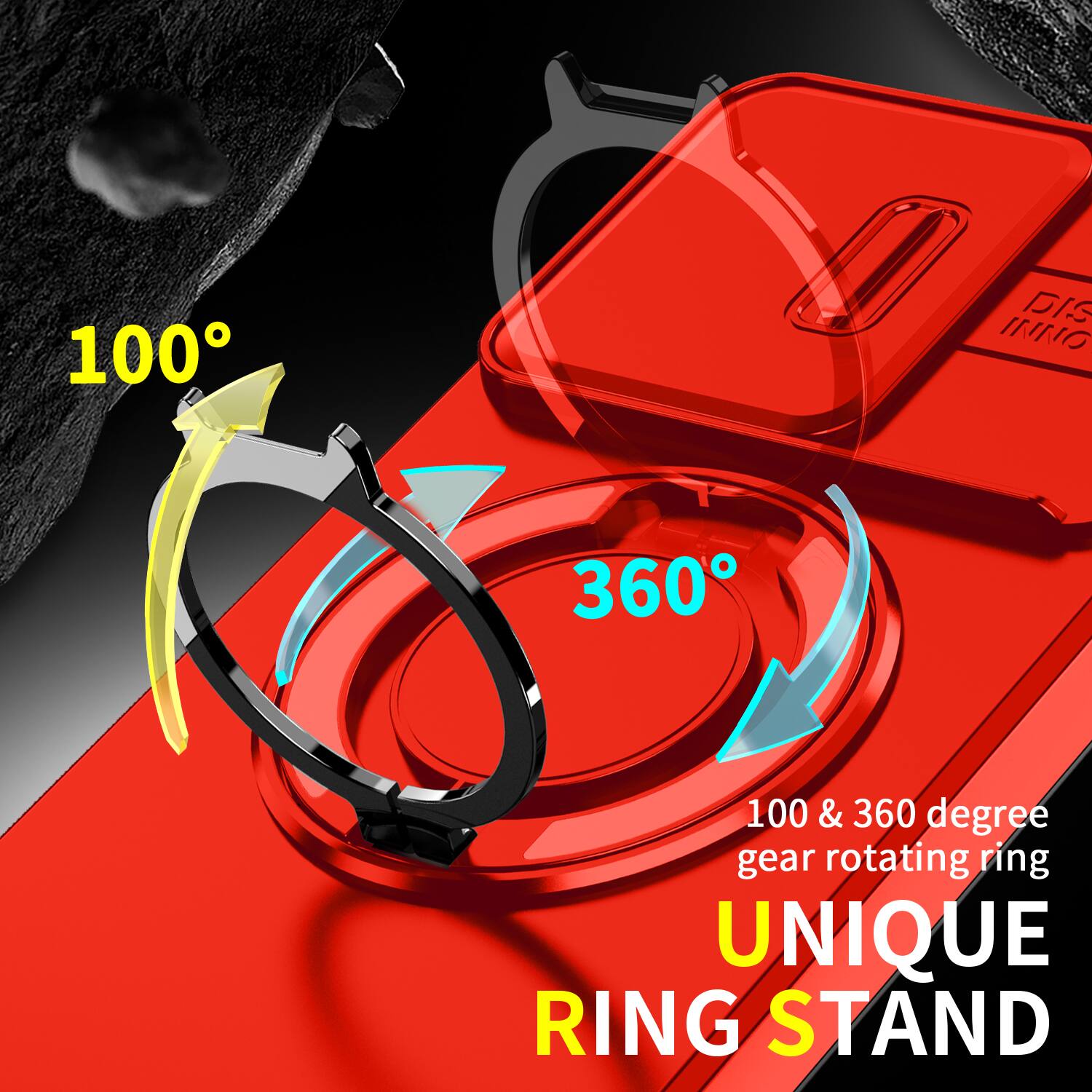 100°
360°
100 & 360 degree gear rotating ring
UNIQUE RING STAND