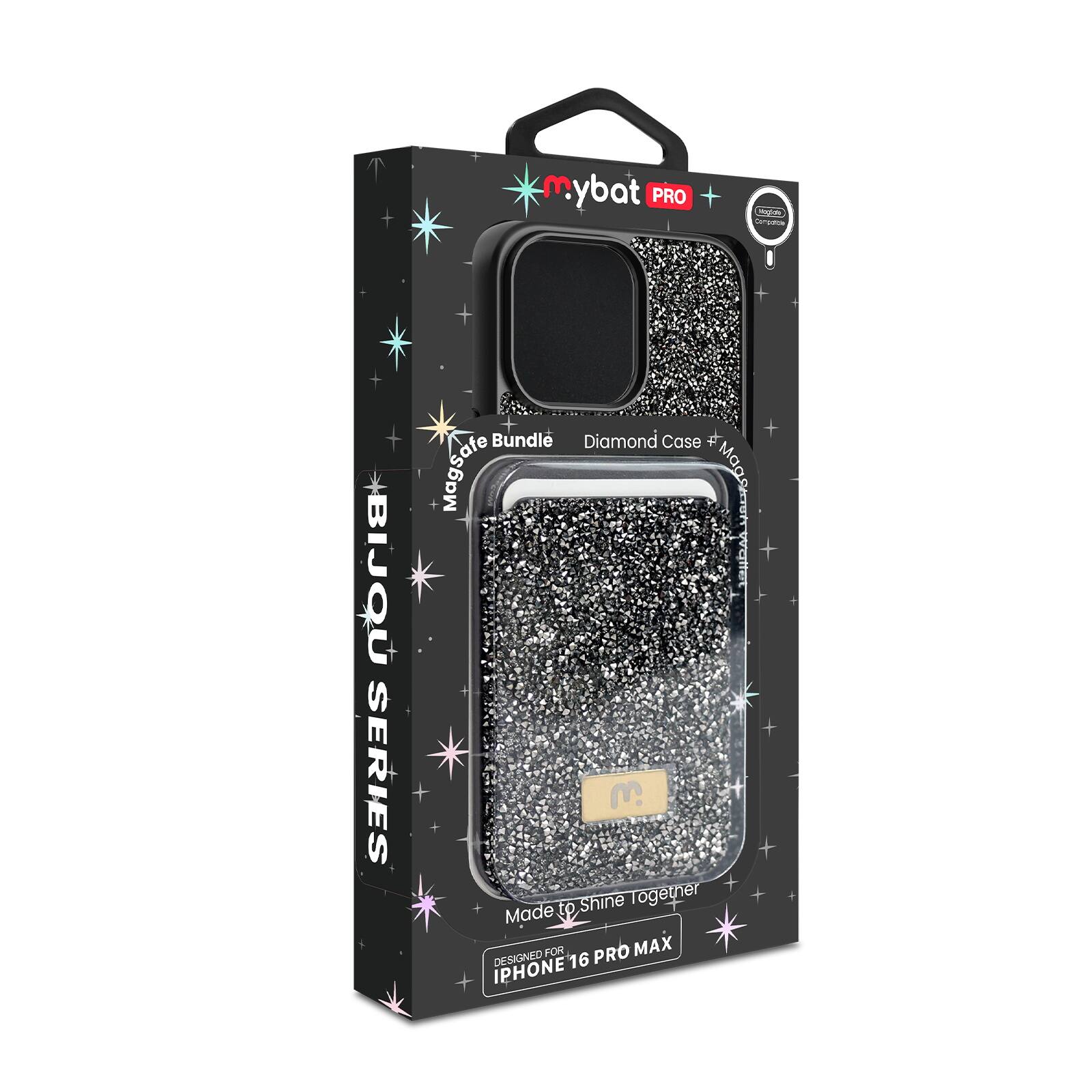 m.ybat PRO +  
BIJOU SERIES  
Bundle  
Diamond Case +  
Magsafe Magg  
Made to Shine Together  
FOR IPHONE 16 PRO MAX  
DESIGNED