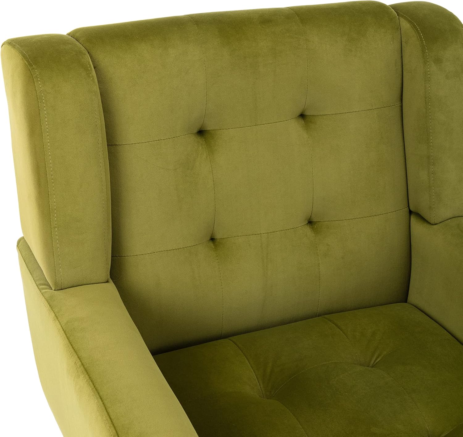 Alt View 6. Trinkets Crazed - Midcentury Modern Accent Chair with Arms, Upholstered Fabric Reading Side Chair - green.