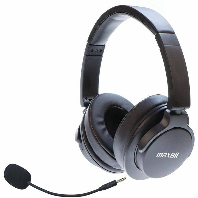 Front. Maxell - Maxell Bass 13 Active Noise Cancelling Wireless Headphones - Stereo - Wireless - Bluetooth - 32.8 ft - 20 Hz to 20 kHz - Black.