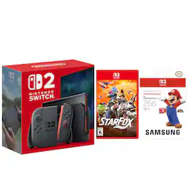 Switch 2 Console with Star Fox Game and 256GB microSD Express Card Bundle