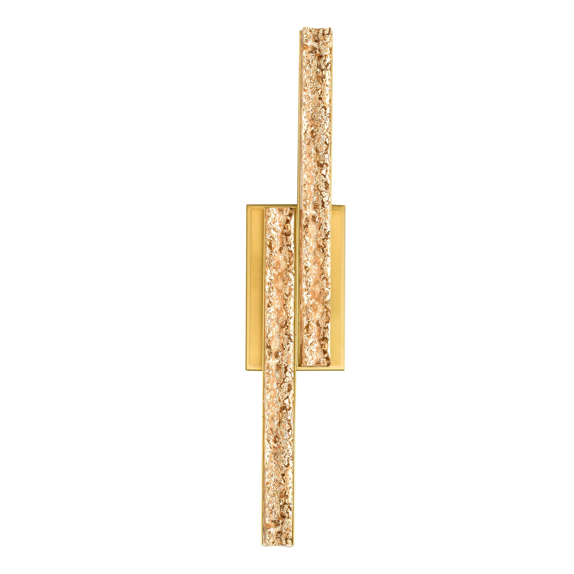 Alt View 2. CWI Lighting - Stagger Integrated LED Brass Vanity Light - Brass.