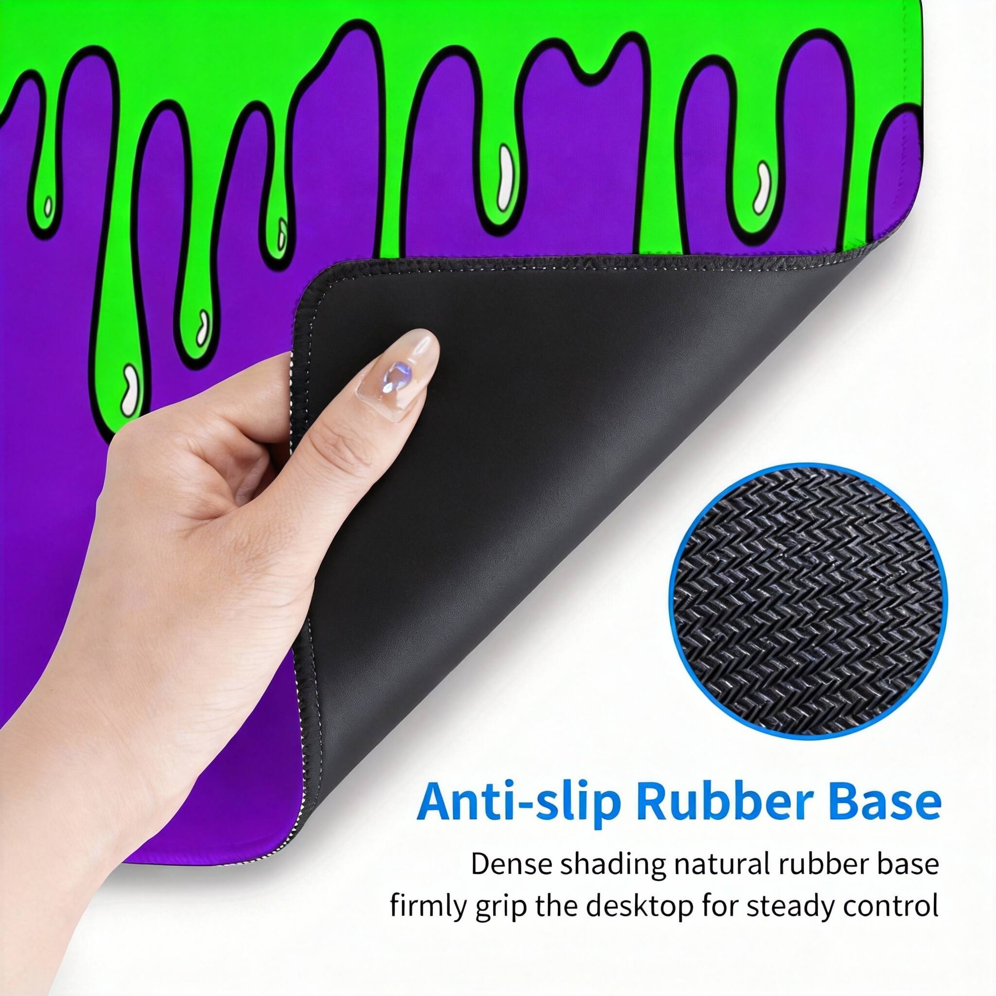 Anti-slip Rubber Base  
Dense shading natural rubber base firmly grip the desktop for steady control