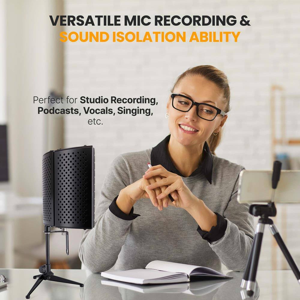VERSATILE MIC RECORDING & SOUND ISOLATION ABILITY  
Perfect for Studio Recording, Podcasts, Vocals, Singing, etc.