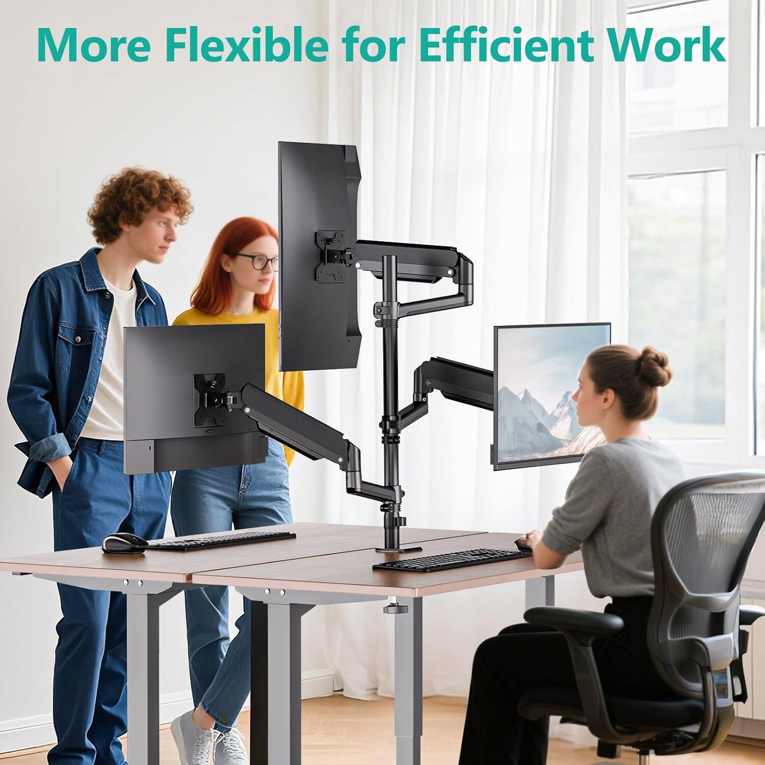 The text on the image is: "More Flexible for Efficient Work."