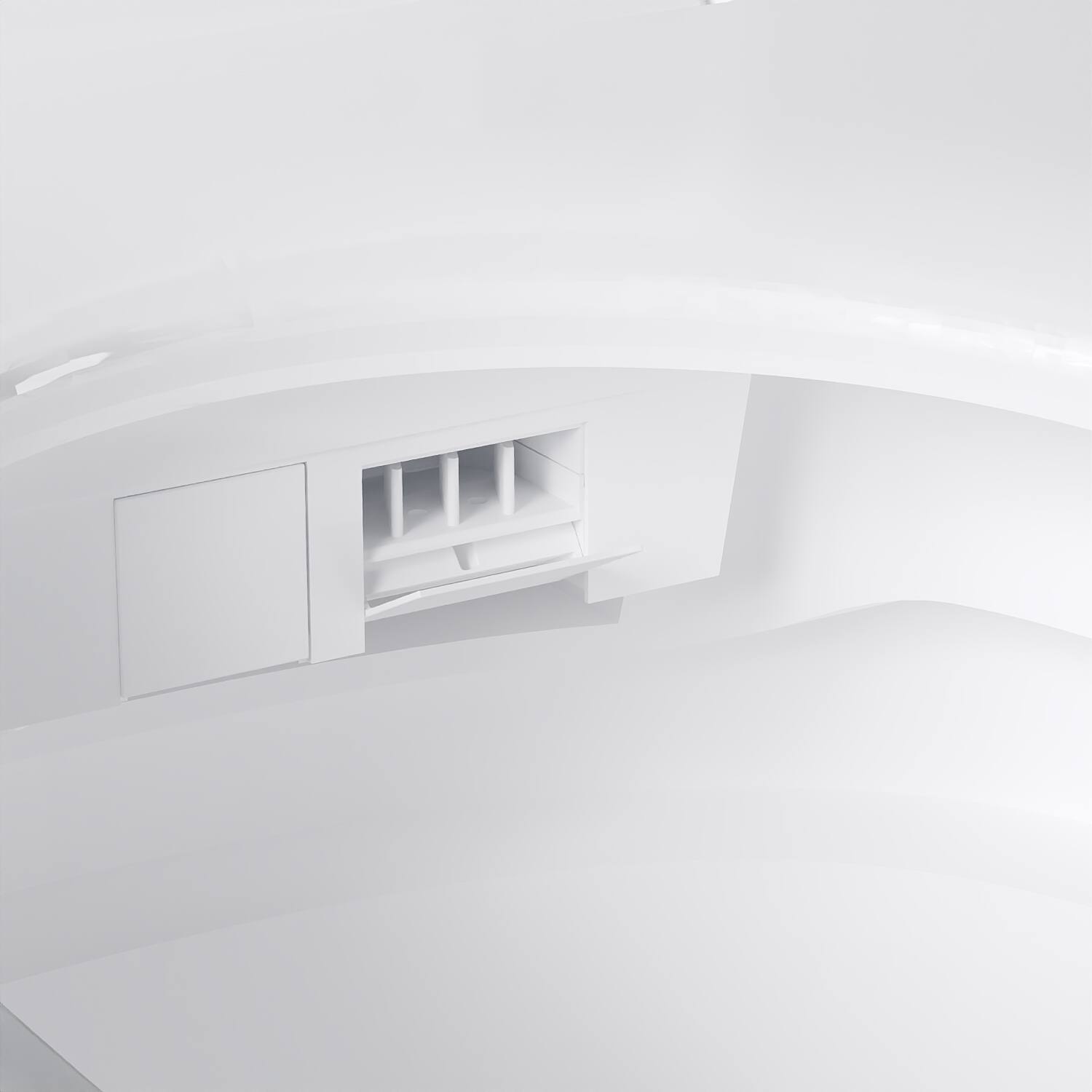 Alt View 6. Famapy - Minimalist Touchless Smart Toilet with Auto Lid & Flush, UV-C Self-Clean Nozzle, Heated Seat & Quiet Dryer - White.