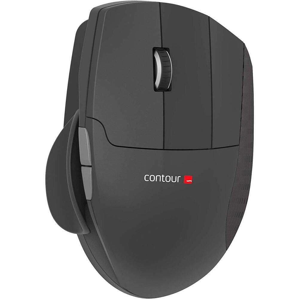 Front. Contour Design - Unimouse Ergonomic Wired Mouse for Right-Handed - Black.