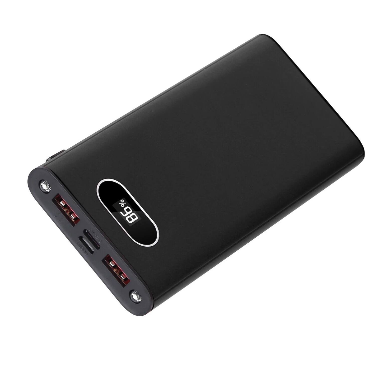 Angle. Home Collection - 20000mAh Wireless Power Bank with Fast Charging, LED Display & Triple Output Black - Black.