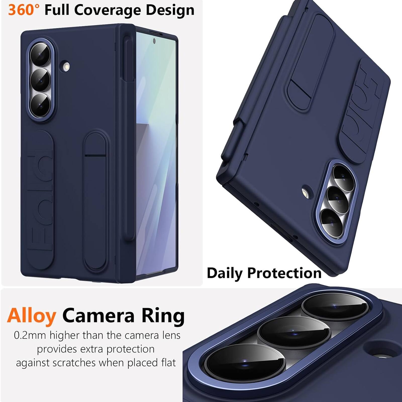 360° Full Coverage Design

Alloy Camera Ring
0.2mm higher than the camera lens provides extra protection against scratches when placed flat