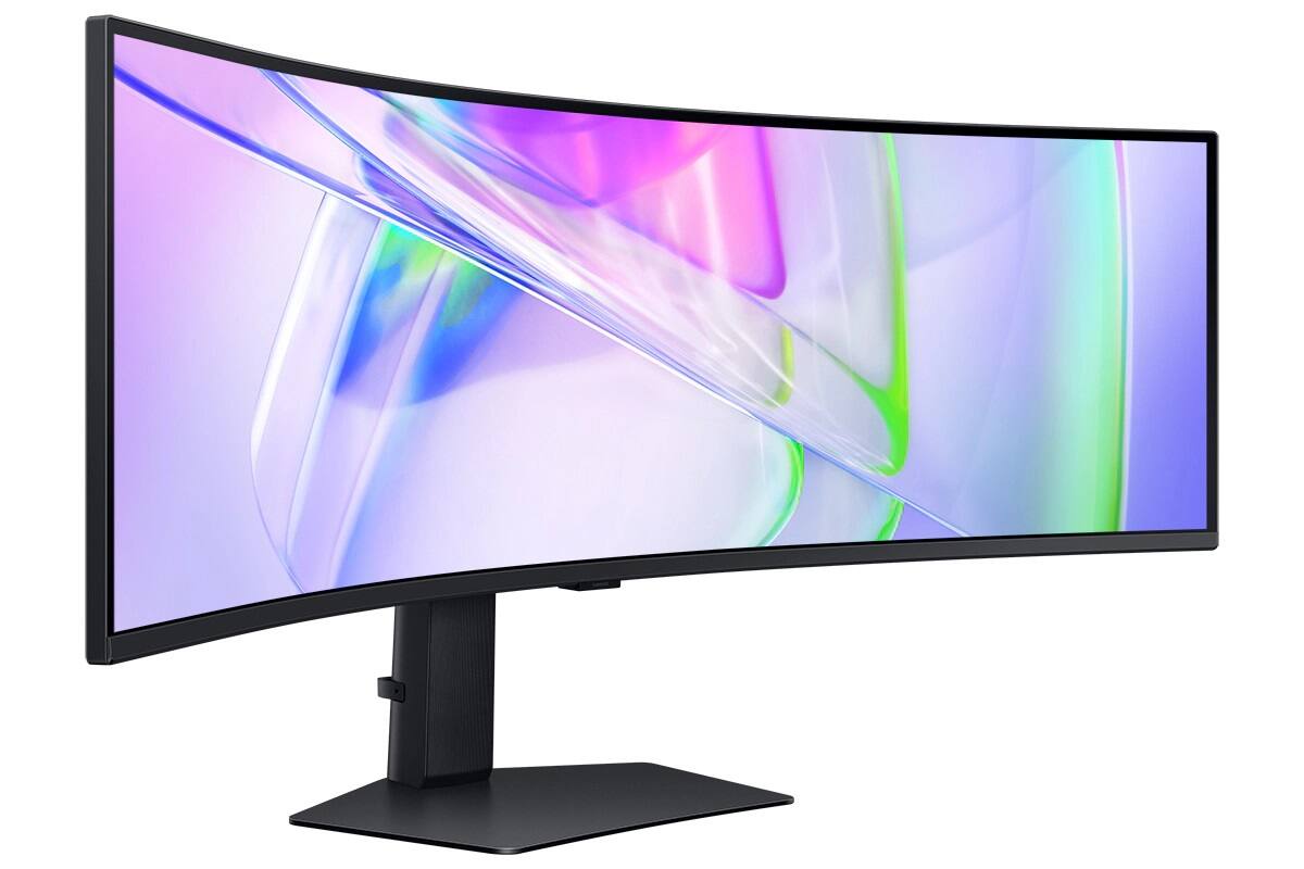 Left. Samsung - Samsung Viewfinity 49" S9 (S95UC) Dual QHD 1000R Curved Monitor (HDMI, USB, DisplayPort) - Black.