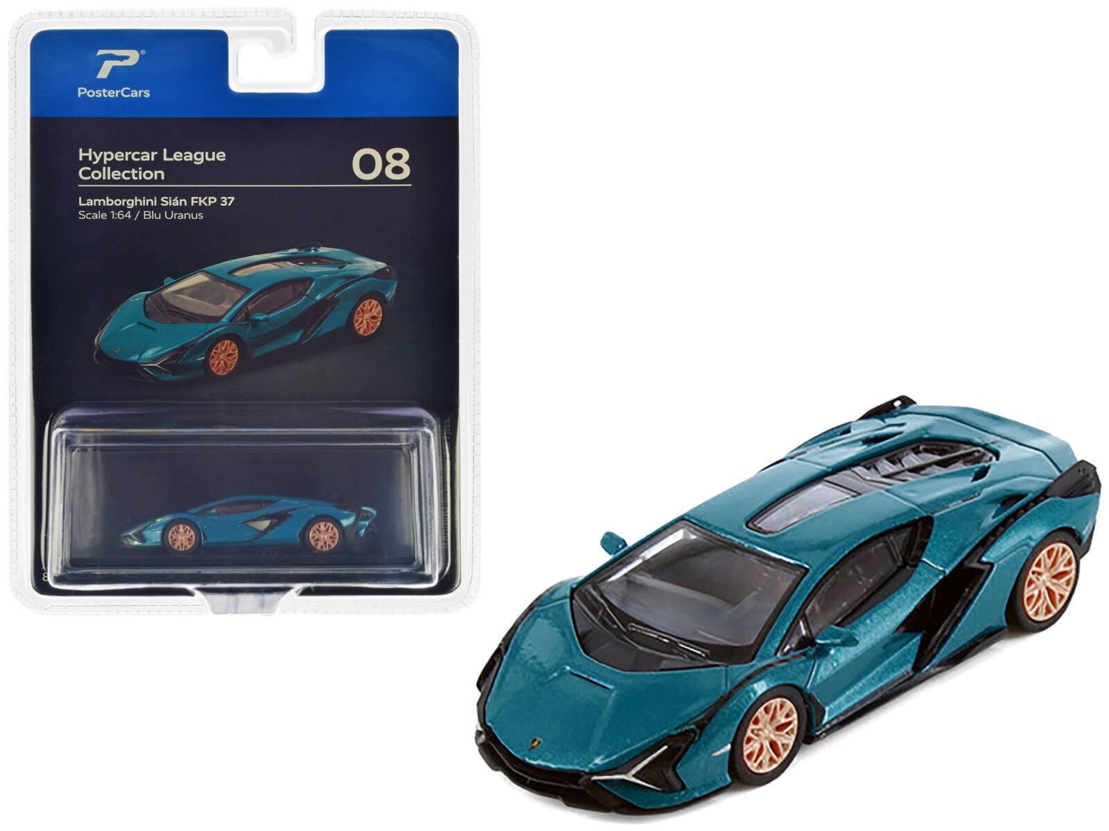 PosterCars
Hypercar League Collection
Lamborghini Sián FKP 37
Scale 1:64 / Blu Uranus
08