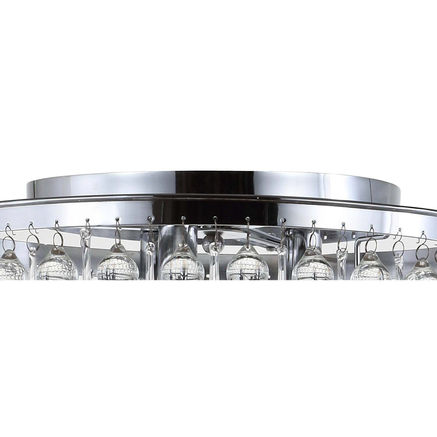 Alt View 4. Jonathan Y - Toronto 16" Metal/Crystal LED Flush Mount, Chrome - Chrome.