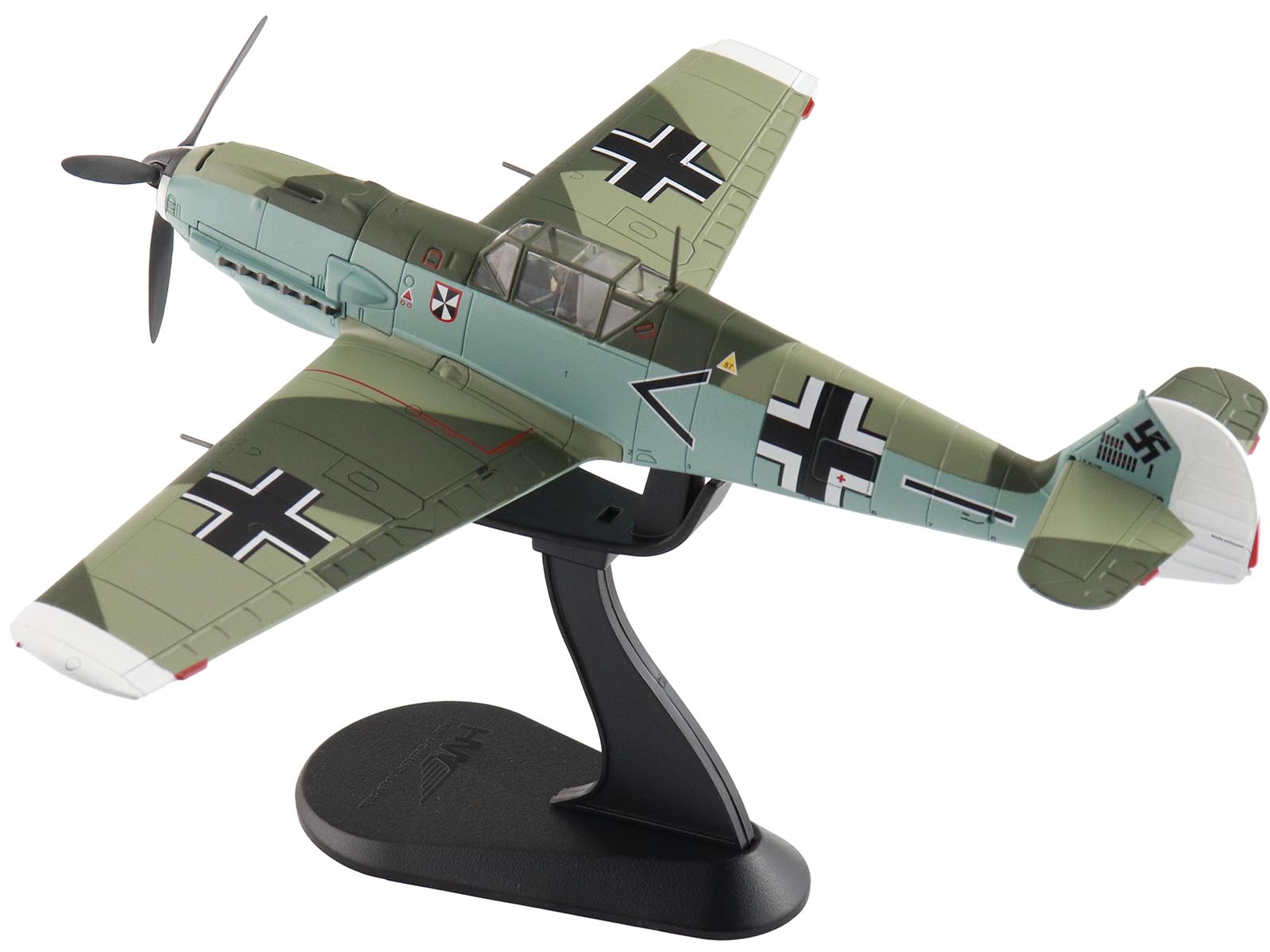 Alt View 1. Hobby Master - Messerschmitt Bf 109E-4 "Franz von Werra II/JG-3 1940" German Luftwaffe 1/48 Air Power Series Diecast Model - Multicolor.