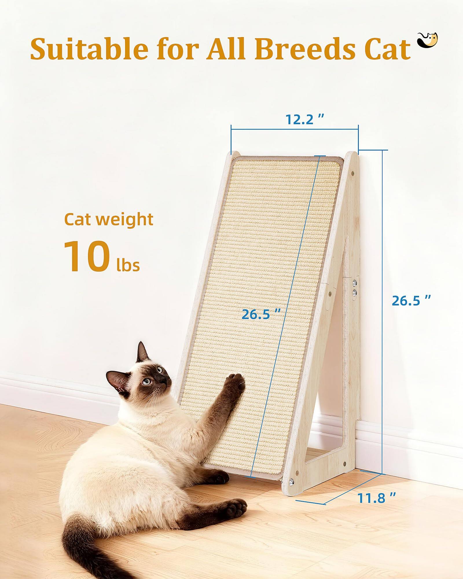 Suitable for All Breeds Cat

Cat weight 10 lbs

12.2" x 26.5" x 11.8"