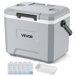 VEVOR - Hard Cooler, 17QT Portable Cooler, Leak-Resistant Coolbox Keeps Contents Cool for 48 Hours, Insulated Chests - Gray