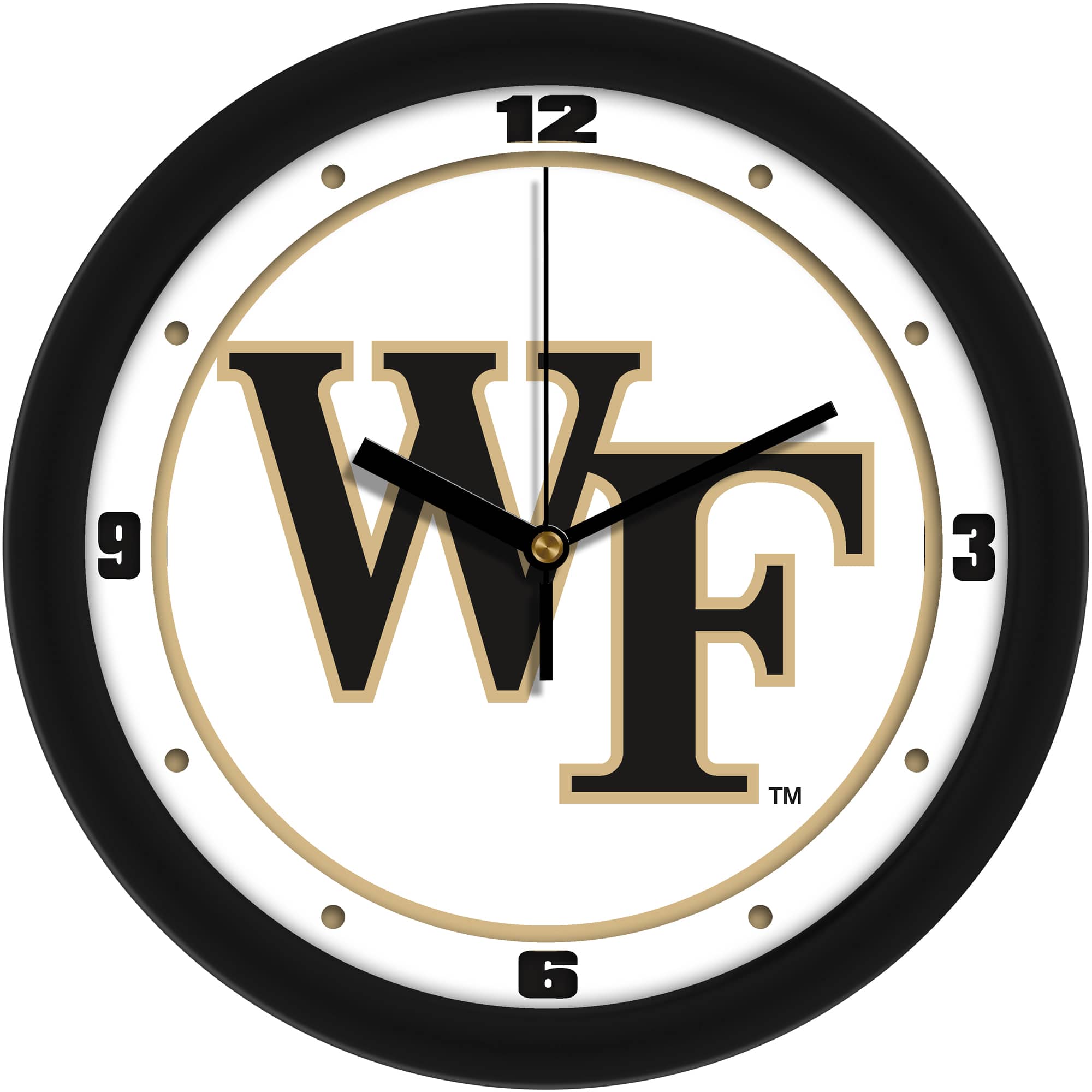 MpDirect - Wake Forest Demon Deacons 11.5'' Suntime Premium Glass Face Traditional Logo Wall Clock - Multicolor