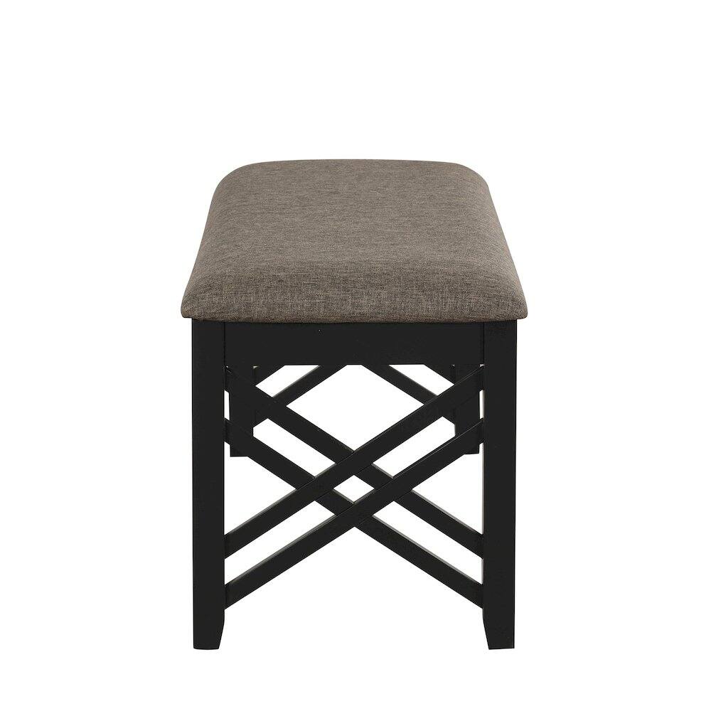 Angle. New Classic Furniture - Potomac Dining Bench-Brown/Black - Brown.
