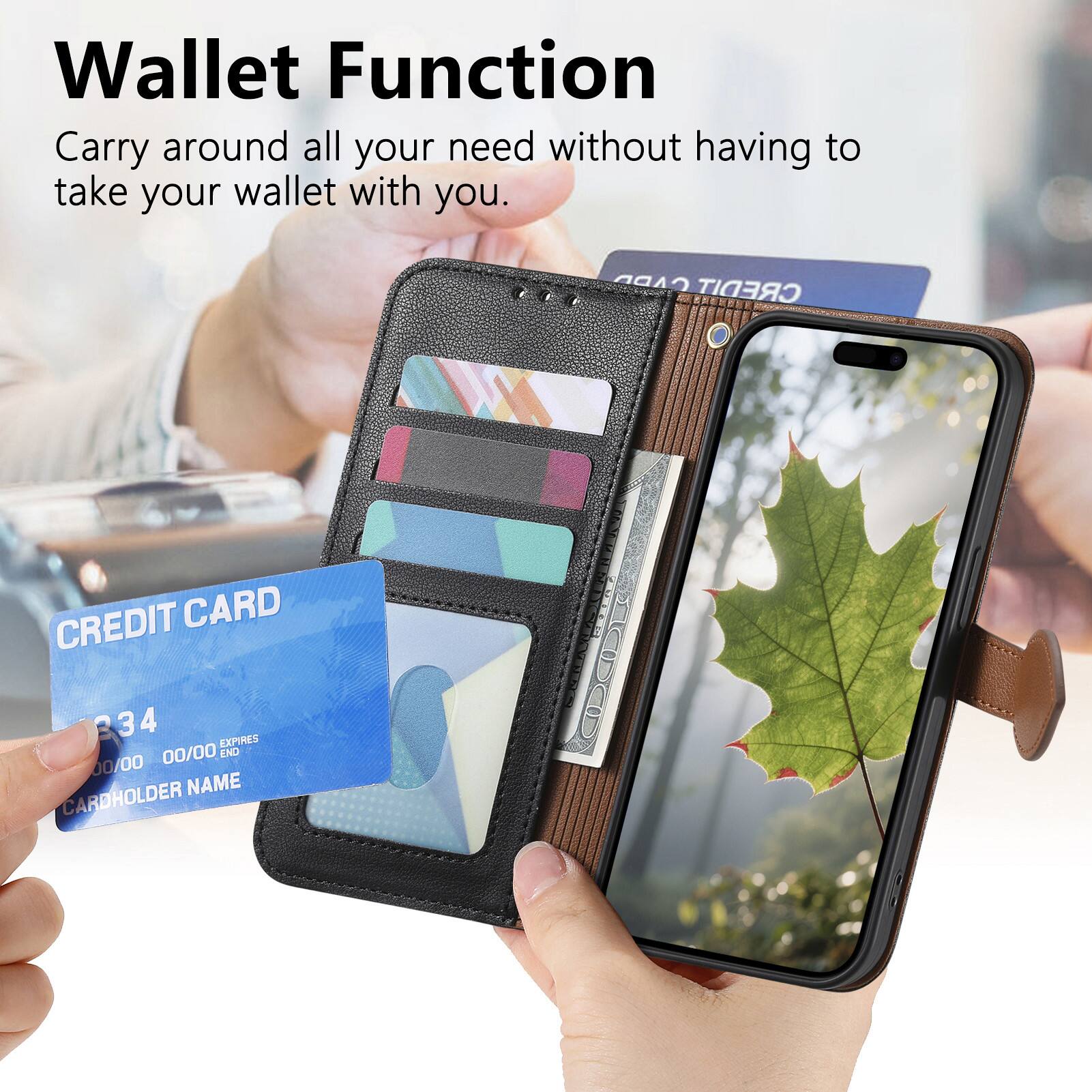 Wallet Function  
Carry around all your need without having to take your wallet with you.  

CREDIT CARD  
234 4  
EXPIRES 00/00  
END 00/00  
CARDHOLDER NAME