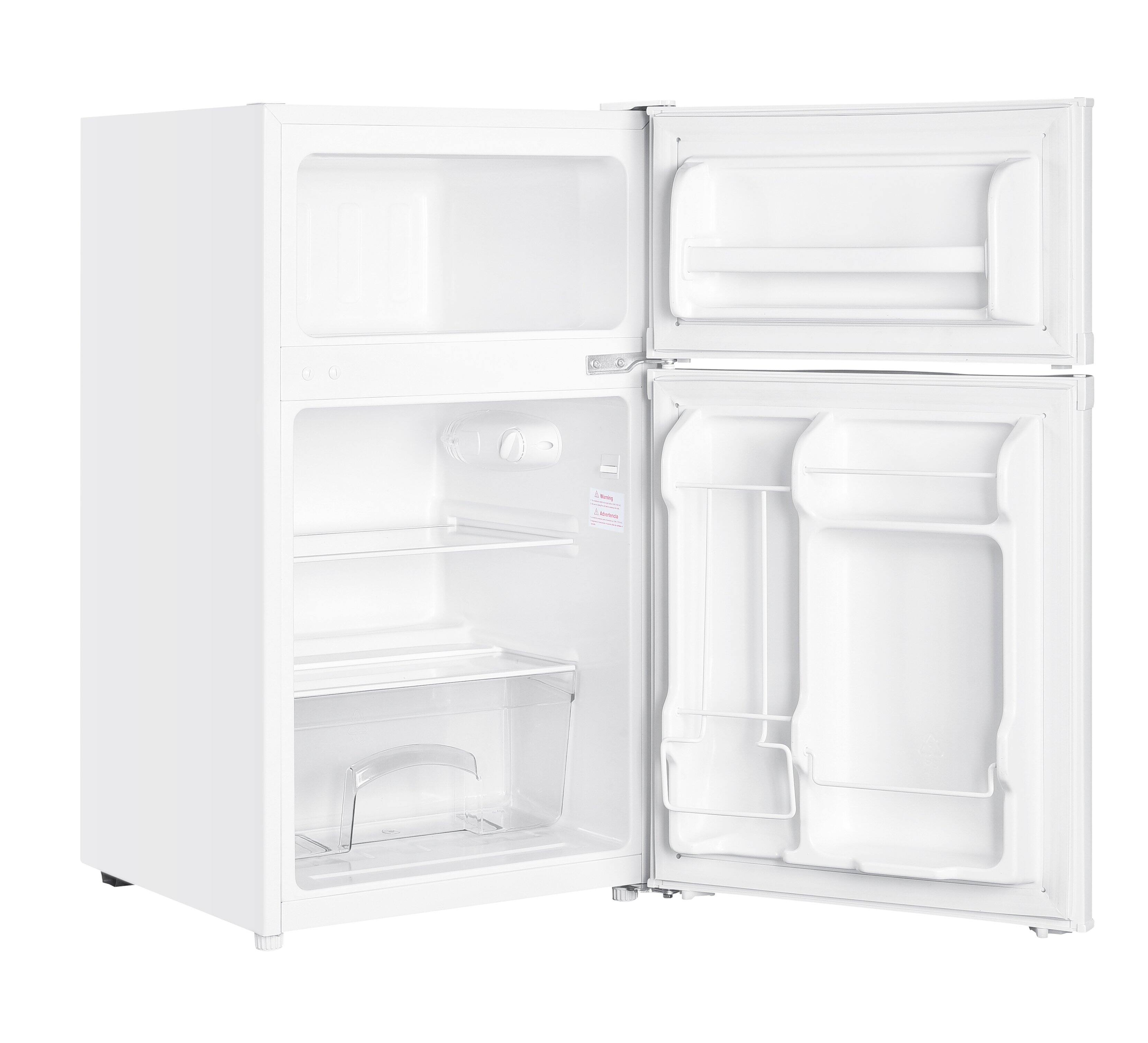 Angle. Premium Levella - 3.1 Cubic Foot Manual Defrost Top Freezer Mini Refrigerator in White - White.
