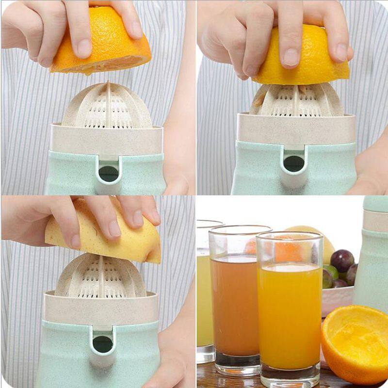 Alt View 1. Forest'nSky - Manual Citrus Juicer - 2-in-1 Lemon Orange Press with Strainer & Pour Spout Container in Green - Green.