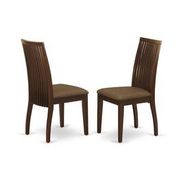 East West Furniture - DMIP3-MAH-C 3 Piece Dining Room Table Set - Kitchen Table and 2 Linen Fabric Dining Room - Mahogany