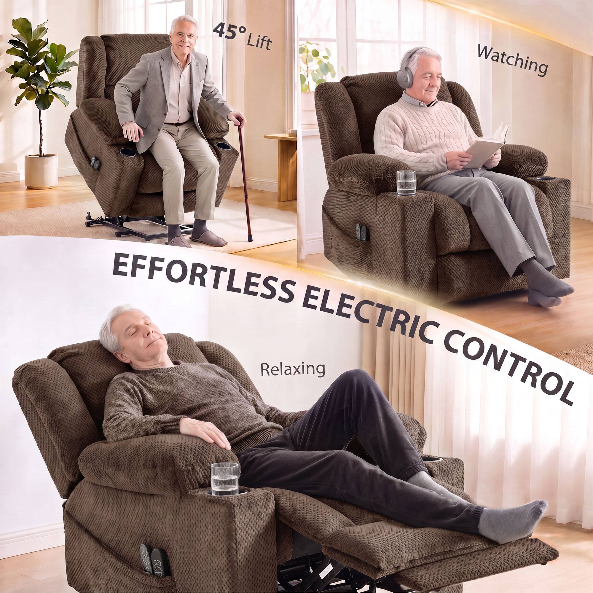 45° Lift  
Watching  
EFFORTLESS ELECTRIC CONTROL  
Relaxing