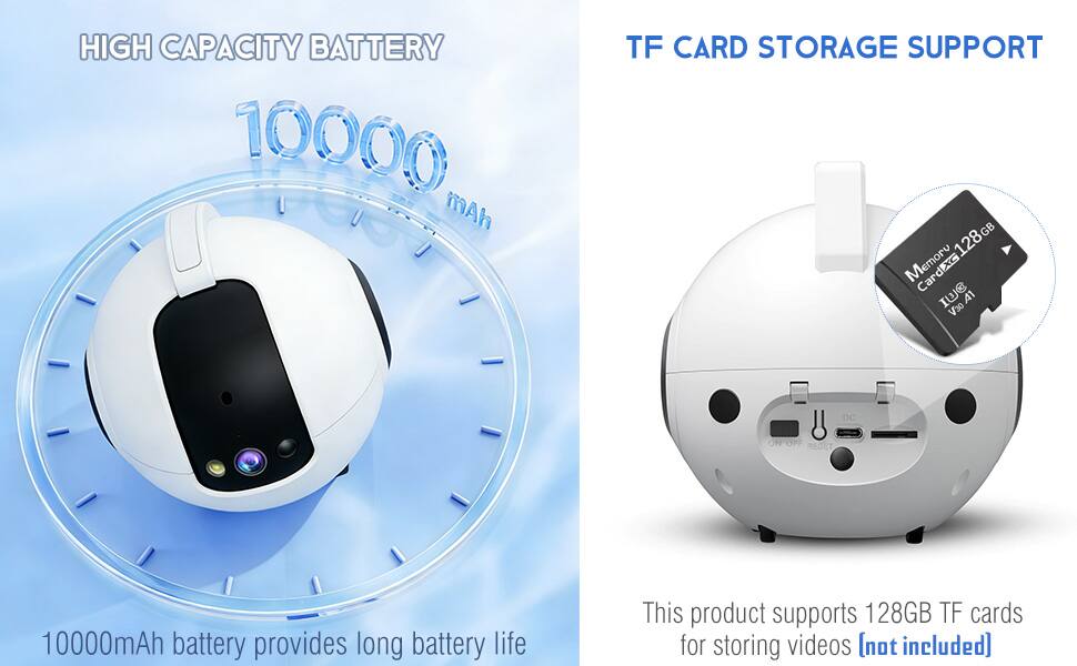 HIGH CAPACITY BATTERY 10000 mAh TF CARD STORAGE SUPPORT 128GB GB Memory

IUE V30 A1 - OC RESET

10000mAh battery provides long battery life

This product supports 128GB TF cards for storing videos (not included)