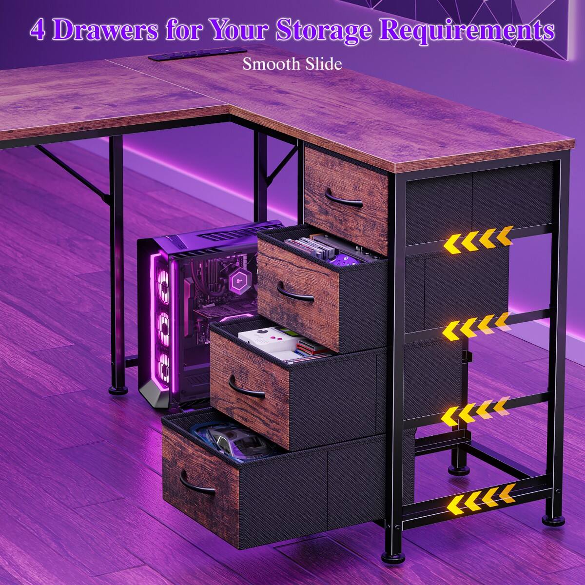 4 Drawers for Your Storage Requirements  
Smooth Slide