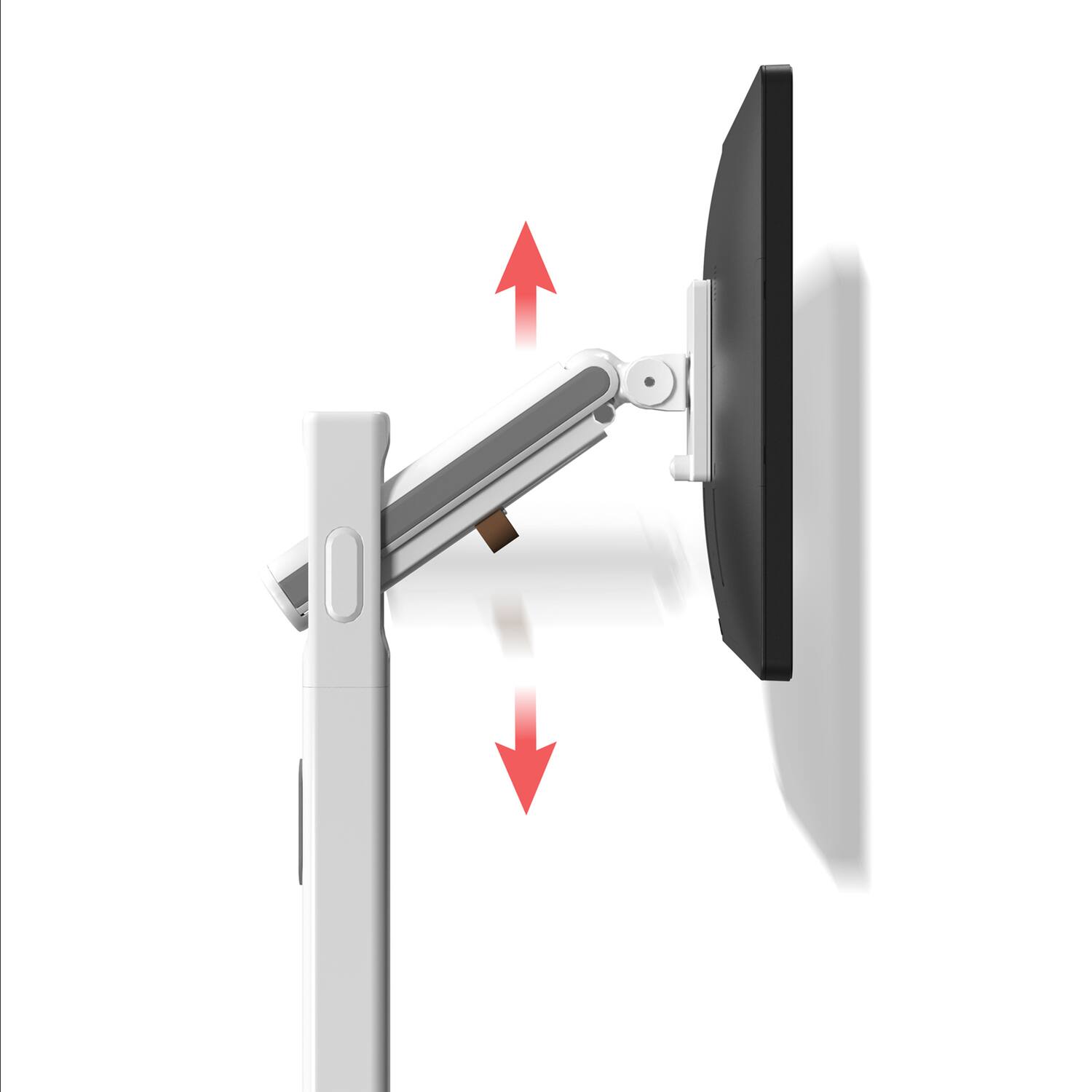Alt View 3. CTA Digital - Mobile Adjustable Floor Stand for Displays up to 22 Lbs - White.