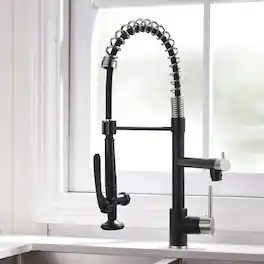 Dual Function Single Handle Gooseneck Pull Down Sprayer Kitchen Faucet