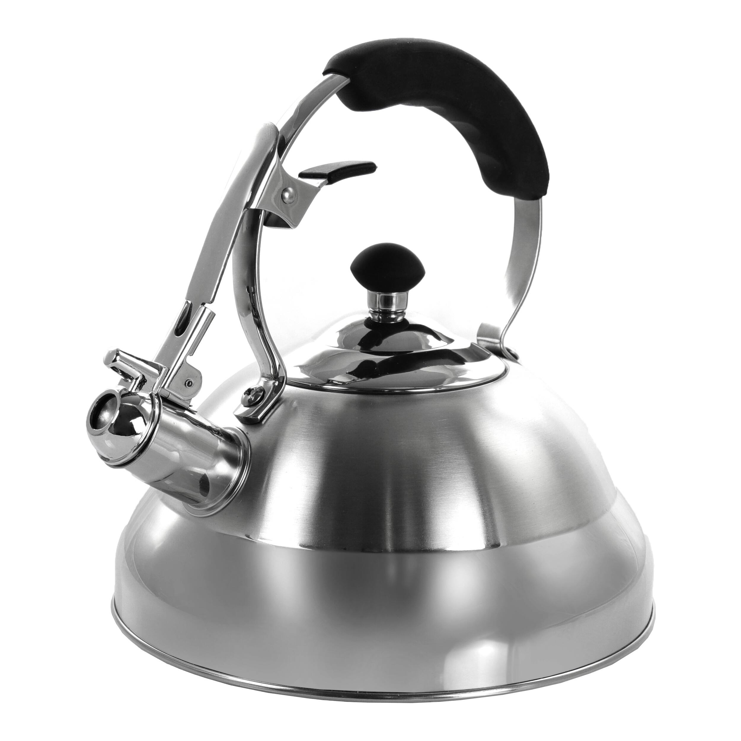 Alt View 1. MegaChef - MegaChef 2.8 Quart Stovetop Whistling Kettle in Brushed Silver - Silver.