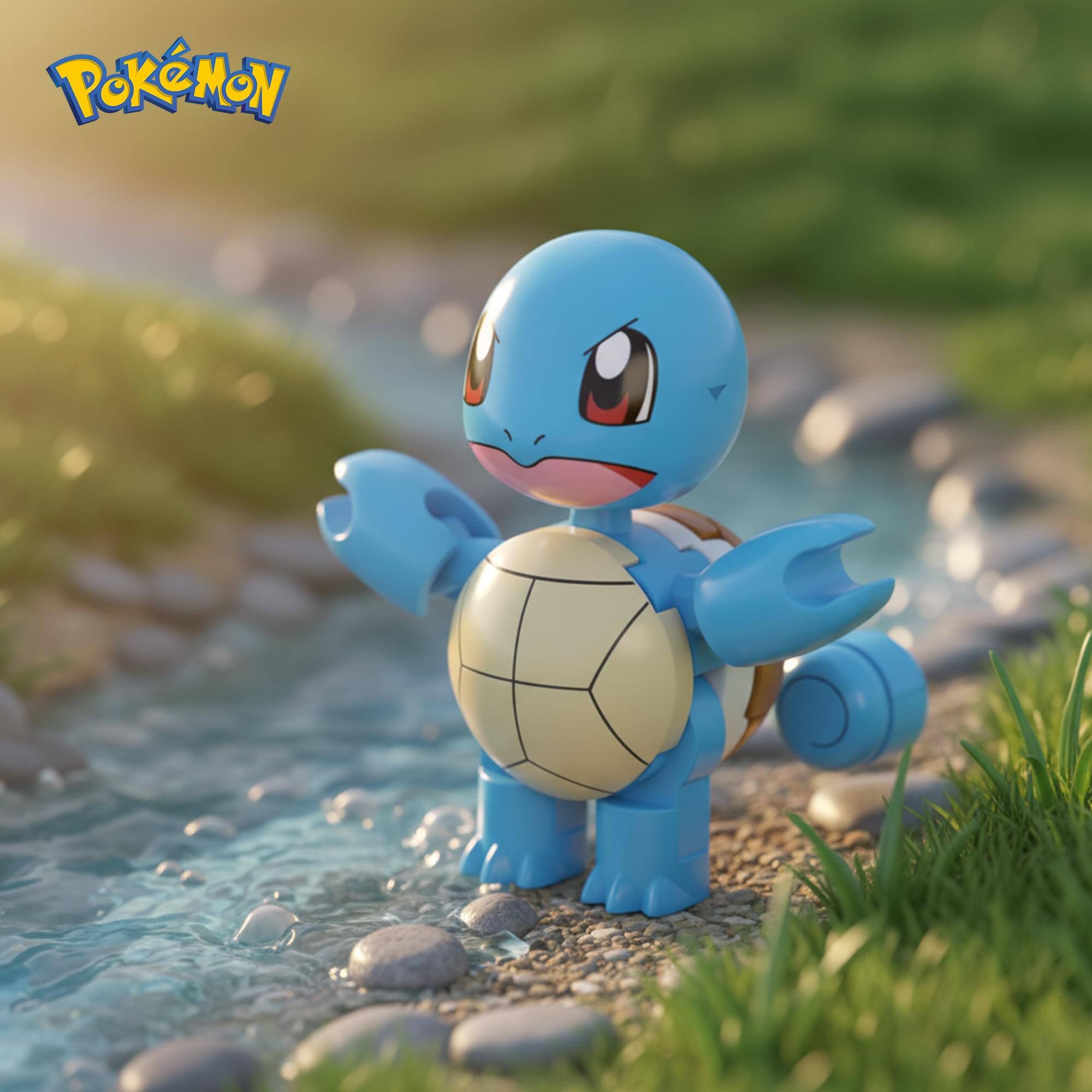 Alt View 2. Mattel - Pokemon Mega Construx Poke Ball 17-Piece Building Set | Squirtle - Blue.