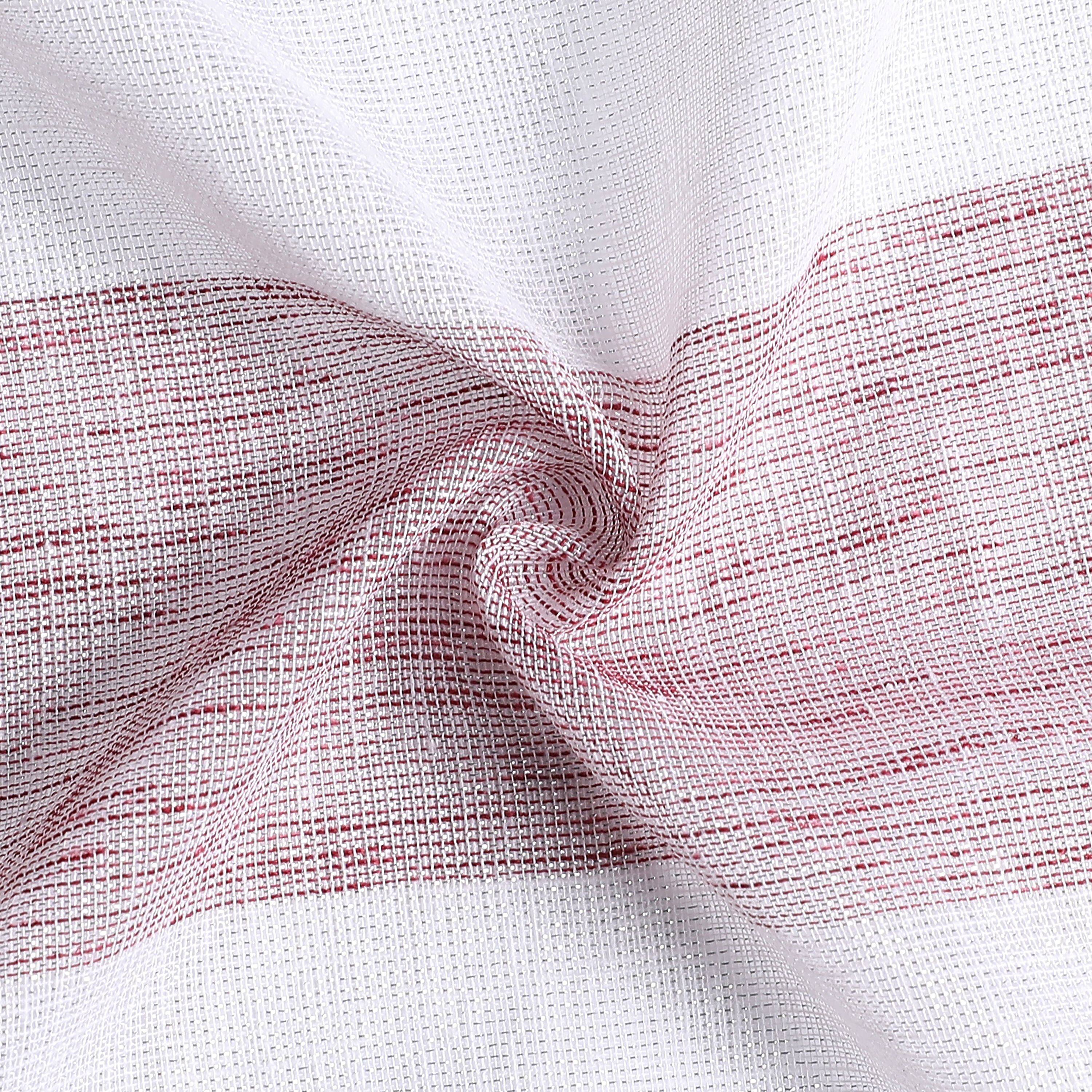 Left. Kate Aurora - Kate Aurora Seaside Chic Cabana Metallic Striped Fabric Shower Curtains - Red - Red.