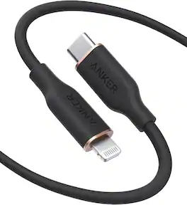 Anker - USB C to Lightning Cable Powerline III Flow Silicone Charging Cable - Midnight Black