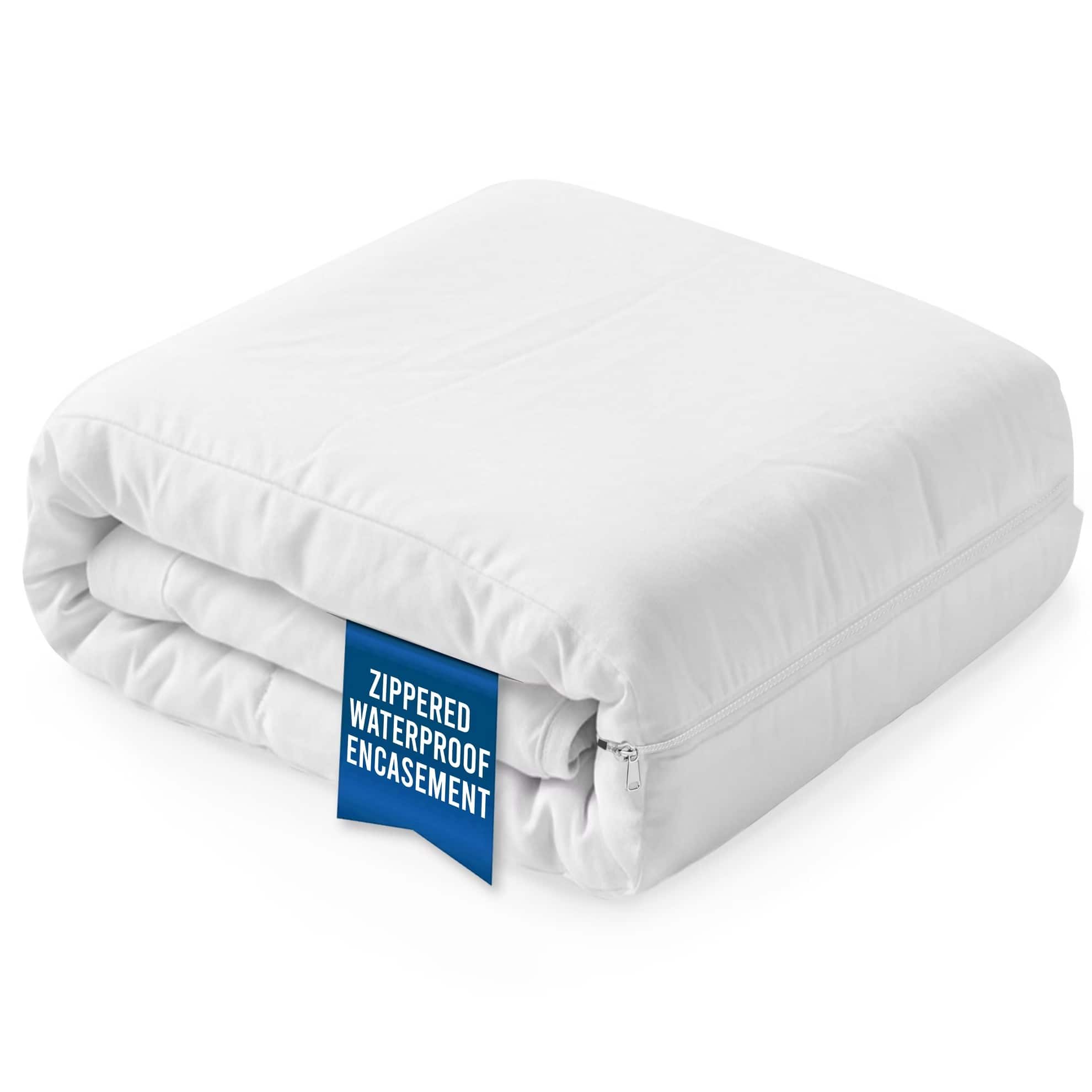 Comfety - Mattress Encasement, Zippered Mattress Protector, Breathable, Noiseless Mattress Cover - Twin - White