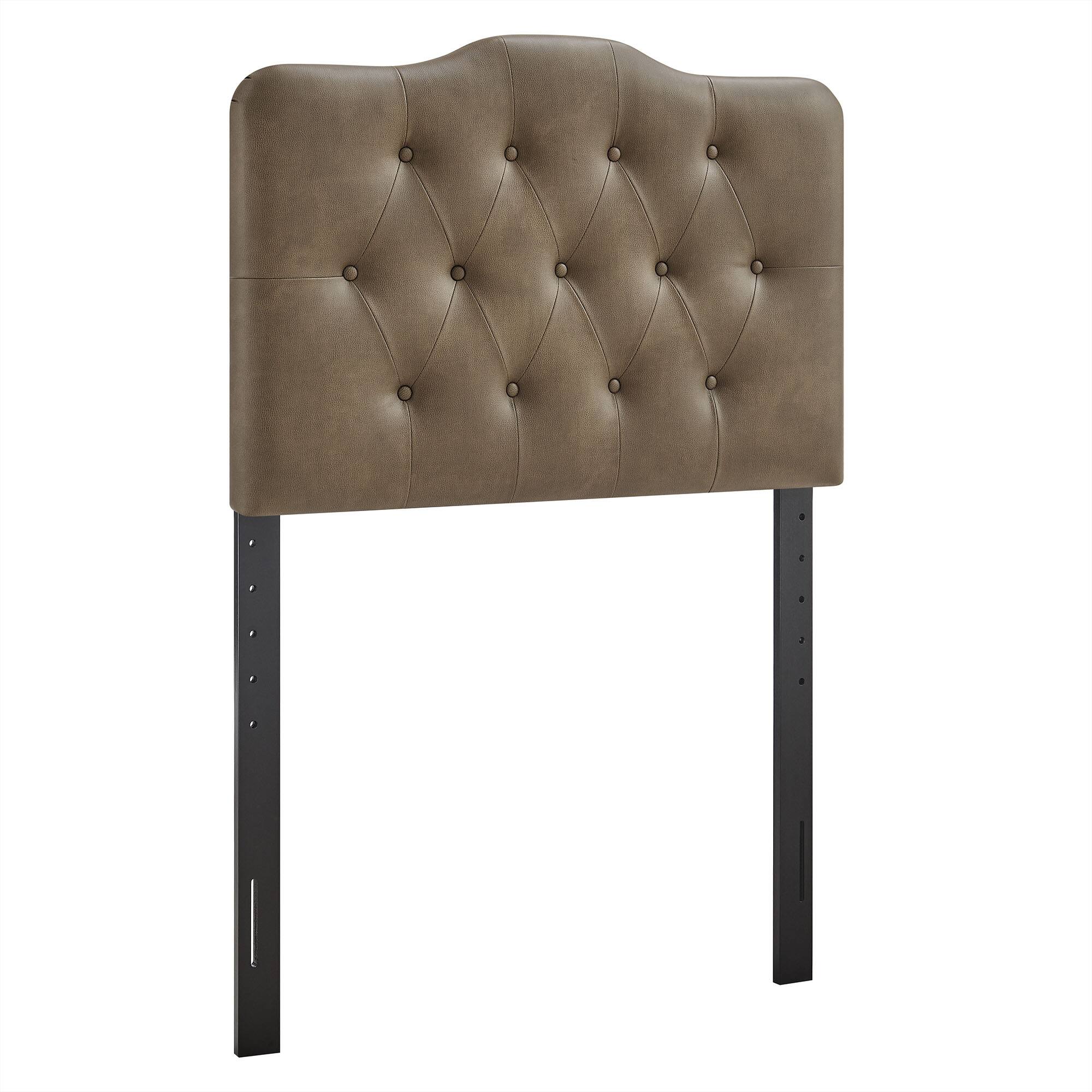 Angle. Modway - Annabel Faux Leather Queen Headboard by Modway - Mushroom.