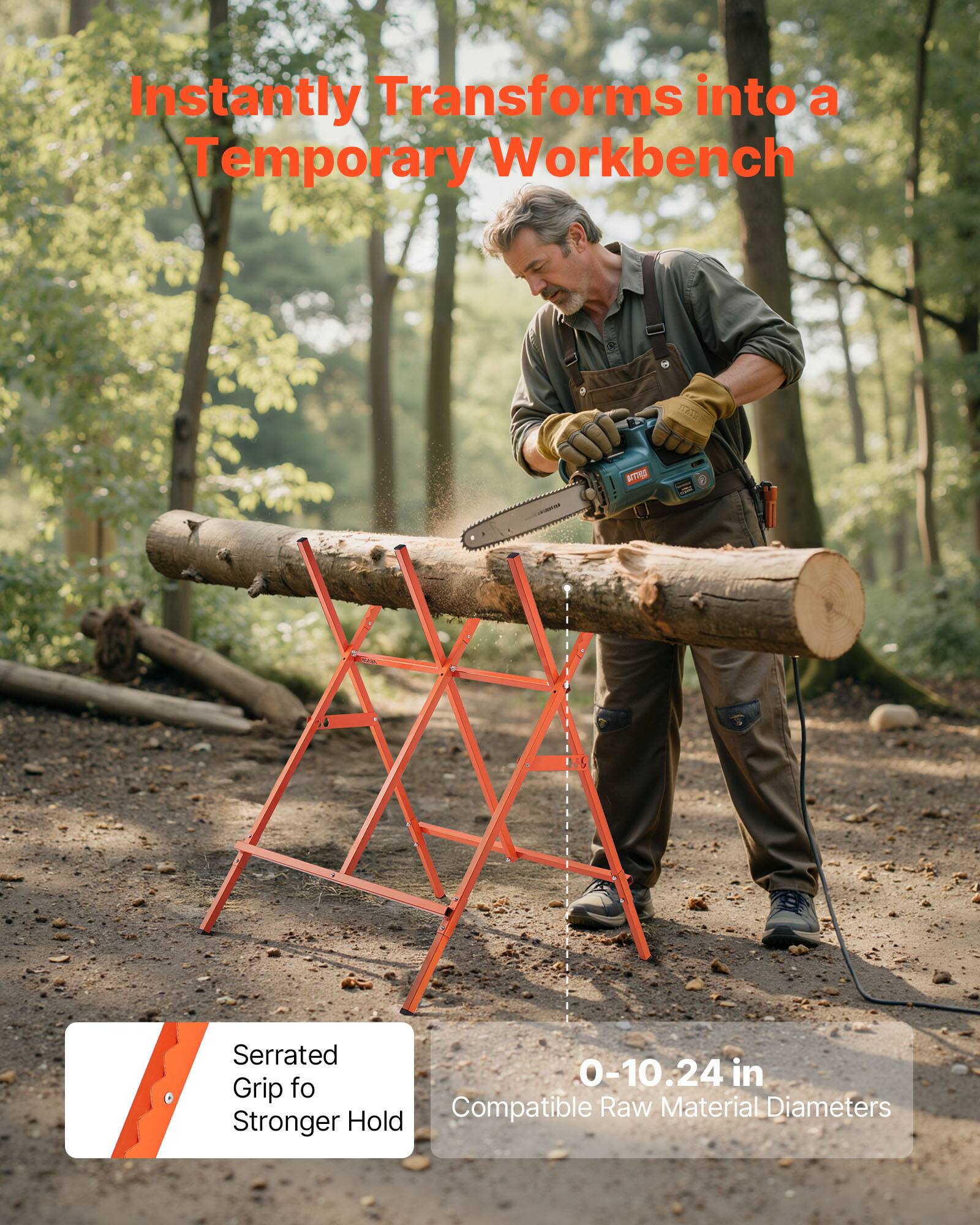 Instantly Transforms into a Temporary Workbench

Y 1 BTR

Serrated Grip for Stronger Hold

0-10.24 in Compatible Raw Material Diameters
