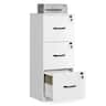 Songmics Home - 3 Drawers File Cabinet with Lock, Printer Stand, Office Filing Cabinet Organizer, for A4 and Letter Size Documents - Cloud White