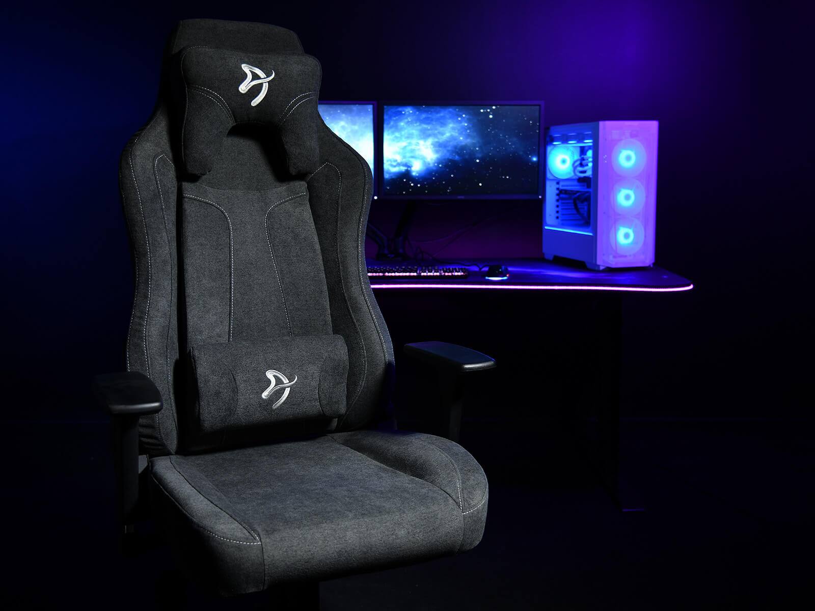 Alt View 16. Arozzi - Vernazza Premium Soft Fabric Ergonomic Office/Gaming Chair - Dark Grey.