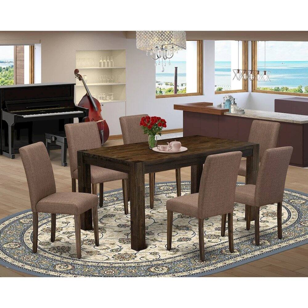 East West Furniture CNAB7 77 47 7Pc Dining Room Table Set Consists of a ...