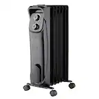 Front. Comfort Glow - EOF280 1,500-Watt-Max 7-Fin Oil-Filled Heater with Thermostat - Black.