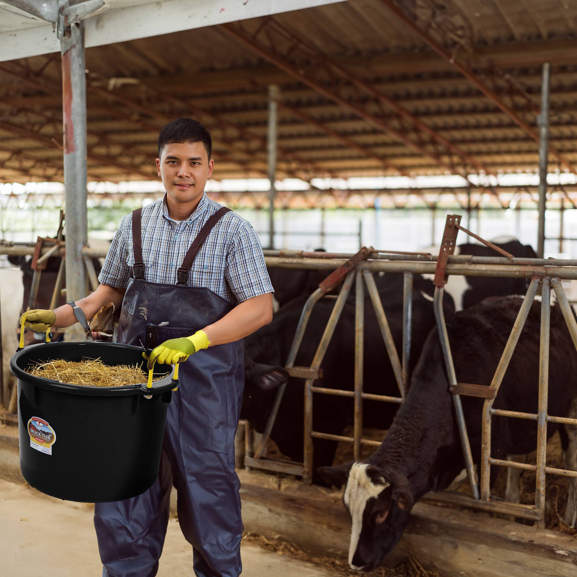 Alt View 2. Little Giant - Little Giant 40 Quart Durable and Versatile Utility Muck Tub w/Handles, Black.
