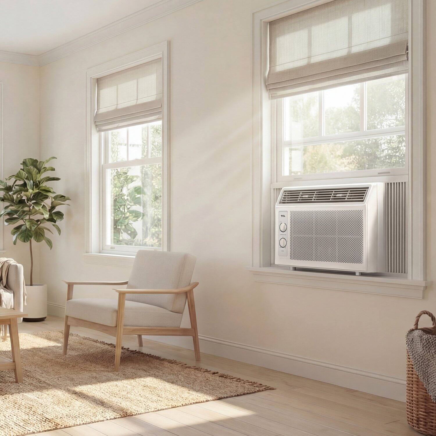 Alt View 9. TCL - 150 Sq. Ft. 5,000 BTU Mechanical Window Air Conditioner - White.